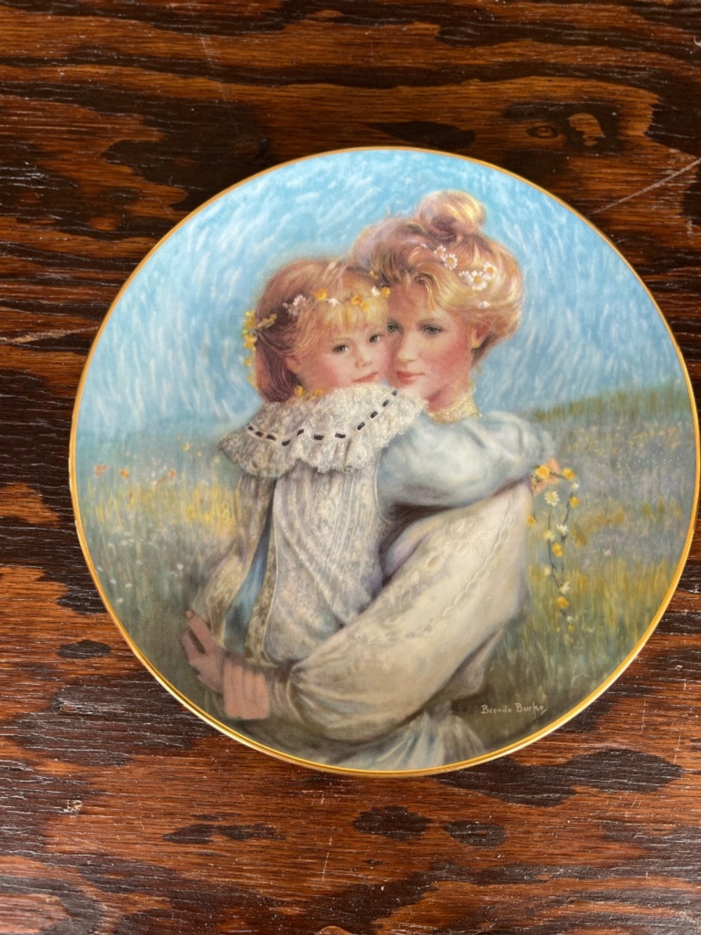 W.S. George "Precious Embrace" Collector Plate • Brenda Burke • Bonds of Love •